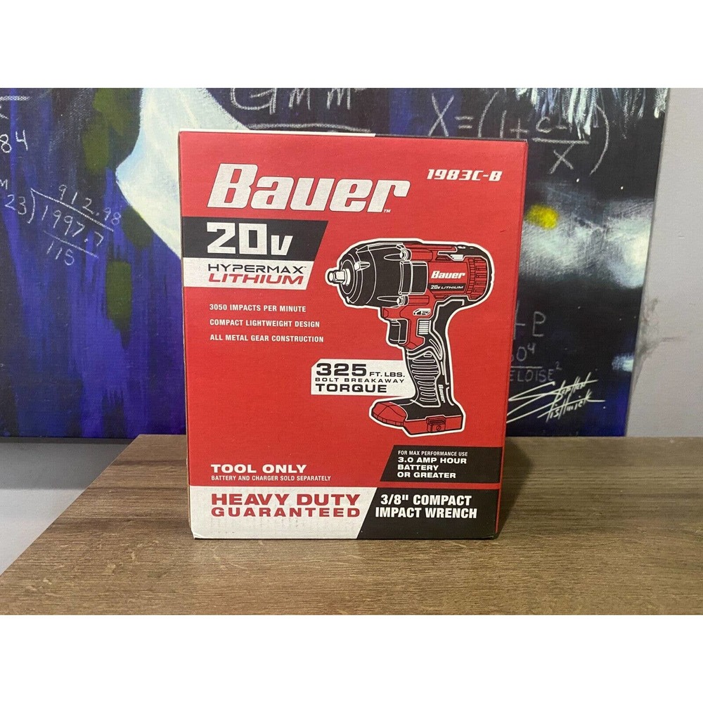 BAUER 20V Cordless 3/8 in. Compact Impact Wrench - Tool Only